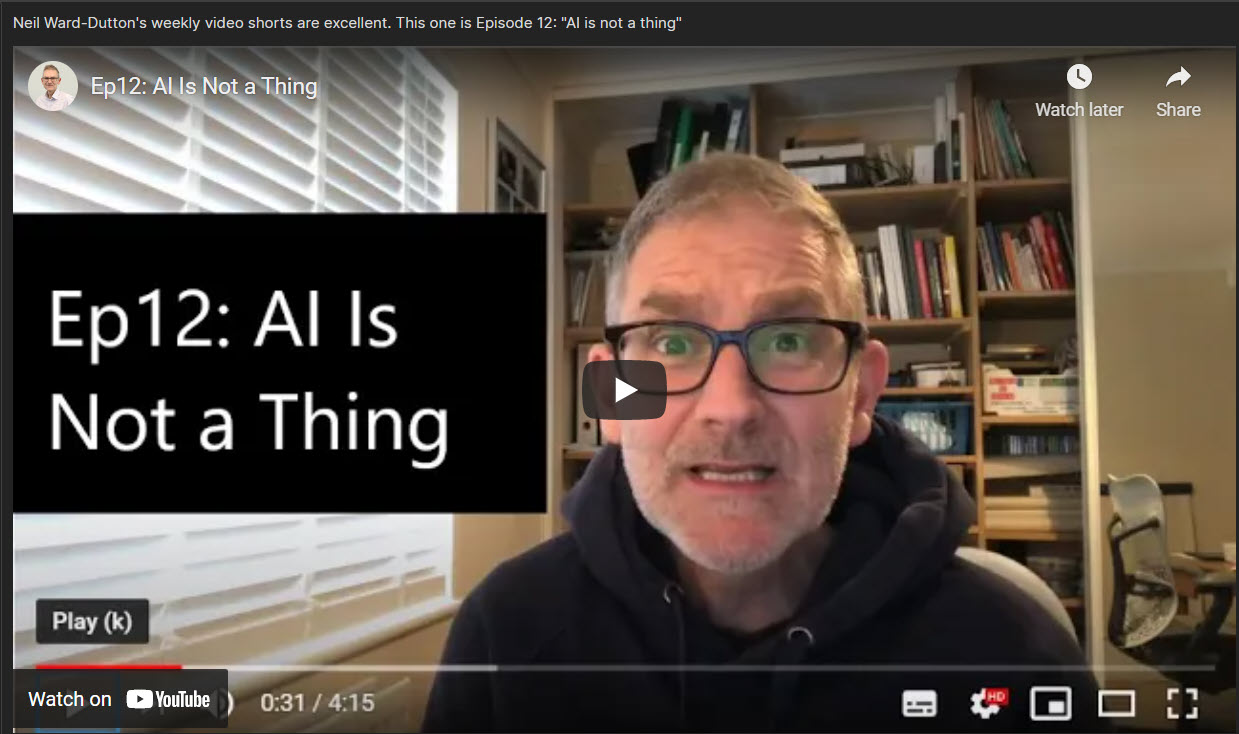 AI is not a thing - it is many things