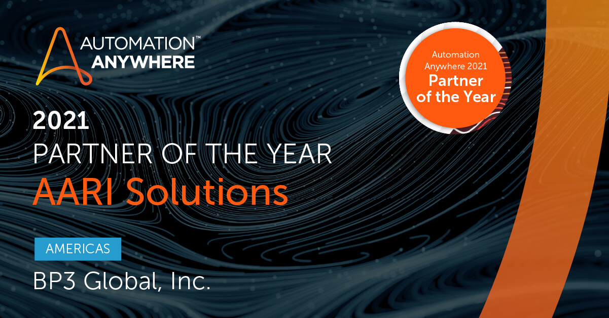 Recognized as 2021 Partner of the Year by Automation Anywhere